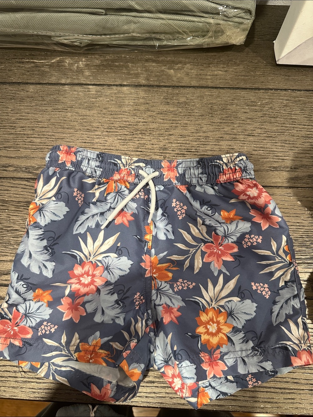 Janie and Jack Blue Floral Boys' Swim Trunks
